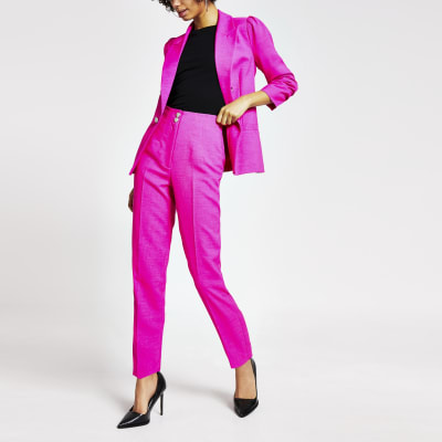 pale pink cigarette trousers