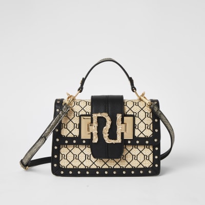 beige river island bag