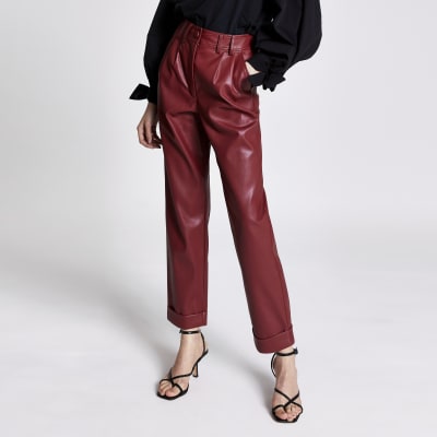 red leather dress river island