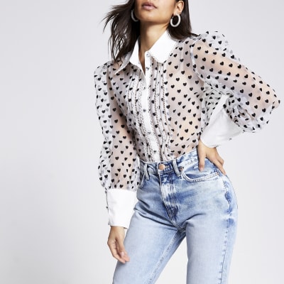 river island heart print dress