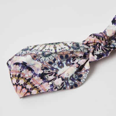 Pink tie dye diamante knot headband