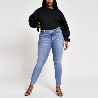 Plus blue Molly mid rise jeggings