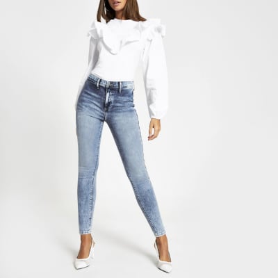 Kaia – Jegging disco bleu clair à taille haute