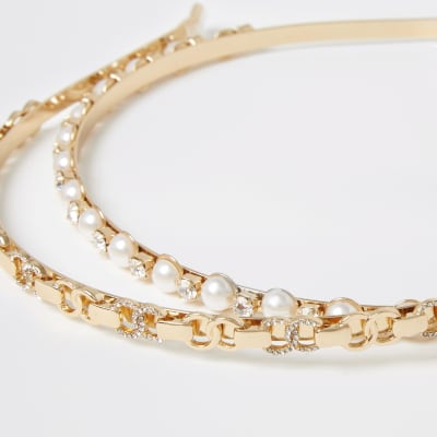 Gold embellished headband 2 pack