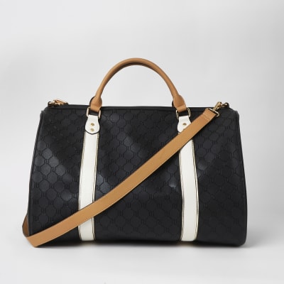Grand sac de voyage RI noir en relief