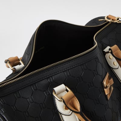 Grand sac de voyage RI noir en relief