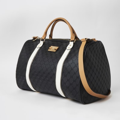 Schwarze, große Weekender-Tasche mit RI-Prägung