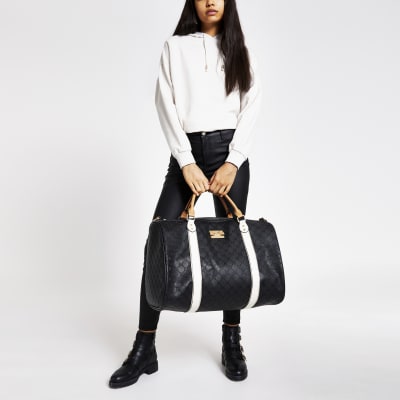 Grand sac de voyage RI noir en relief