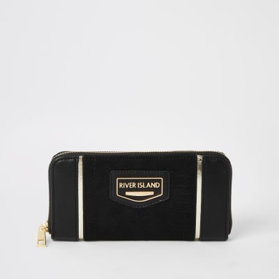 Portefeuille noir River Island zippé