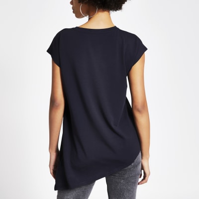 Navy 'Chanceaux' embellished T-shirt