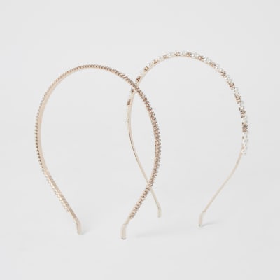 Rose gold embellished headband 2 pack