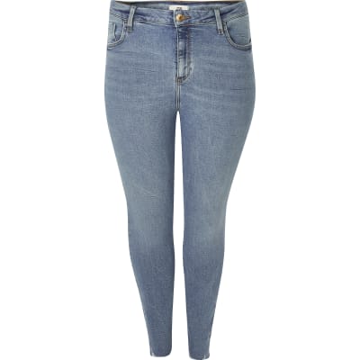 Plus blue Amelie mid rise skinny jeans