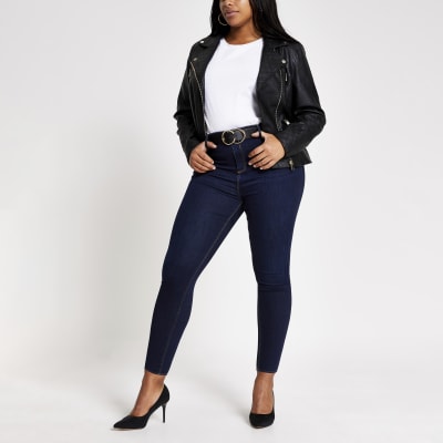 Plus dark blue Molly mid rise jeggings