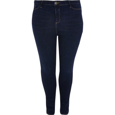 Plus dark blue Molly mid rise jeggings