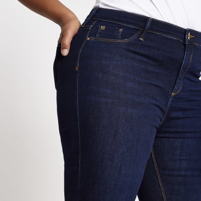 Plus dark blue Molly mid rise jeggings