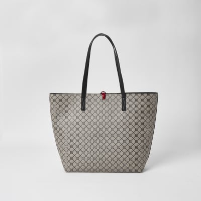 Brown RI monogram shopper bag