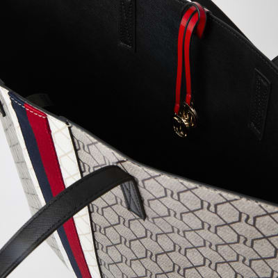 Brown RI monogram shopper bag