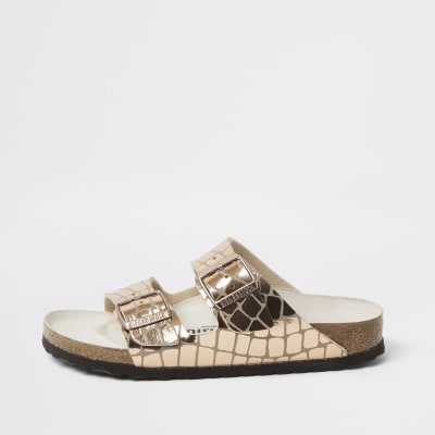 Birkenstock rose gold Gleam Arizona sandal