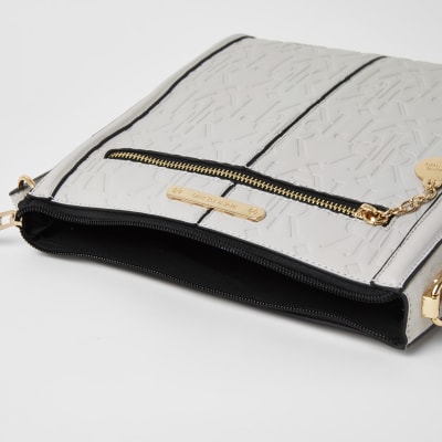 Graue Kuriertasche zum Umhängen mit RI-Prägung