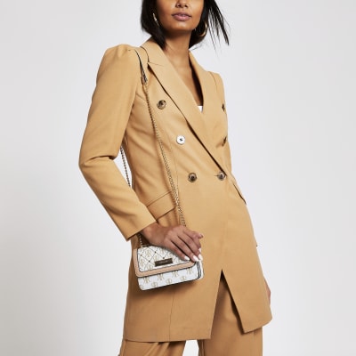 Beige Mini-Umhängetasche