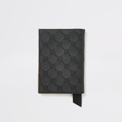 Black RI embossed passport cover