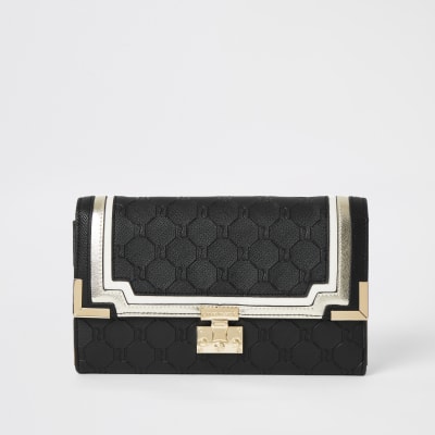 Black RI embossed travel wallet