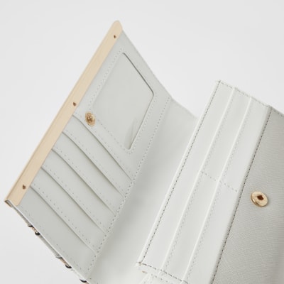 Grey swirl cutabout cliptop purse