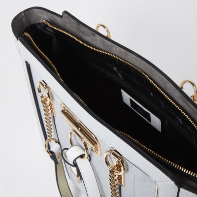 Graue, ausgestellte RI-Shopper-Tote Bag 