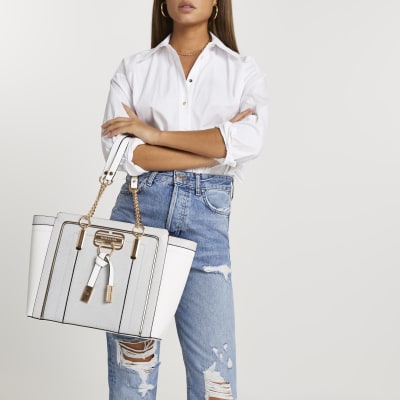 Graue, ausgestellte RI-Shopper-Tote Bag 