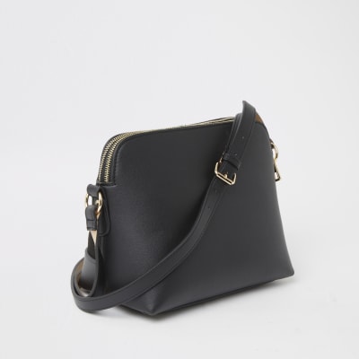 Black suedette cross body bag