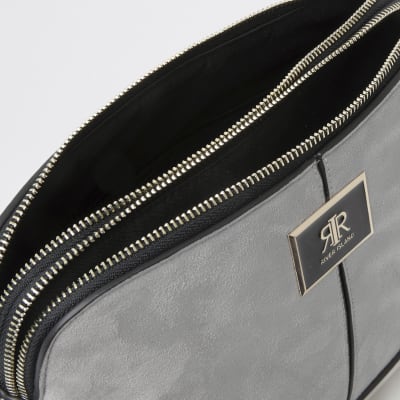 Grijze suèdette crossbodytas 