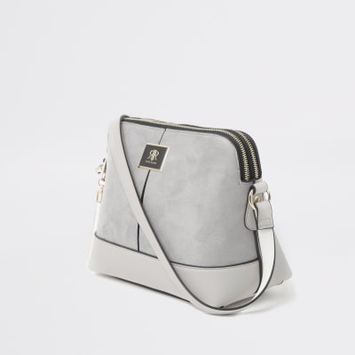 Grijze suèdette crossbodytas 