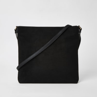 Zwarte crossbodytas met grote vakken