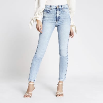 Brooke – Jean slim bleu clair taille haute 