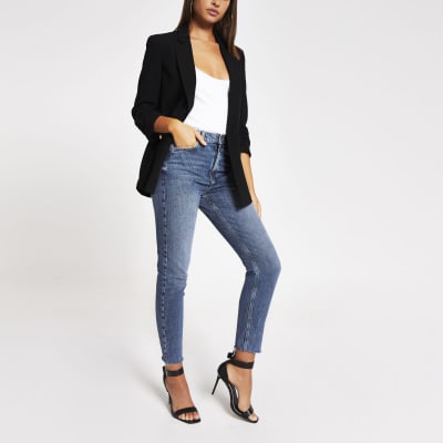 Brooke – Jean slim bleu taille haute 