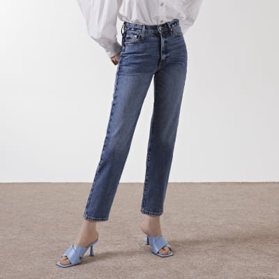 Blair - Blauwe high rise rechte jeans