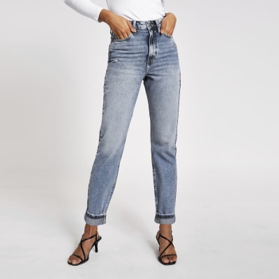 Carrie – Jean Mom bleu taille haute