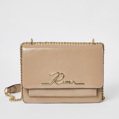 Pinke Satchel-Lacktasche „River“