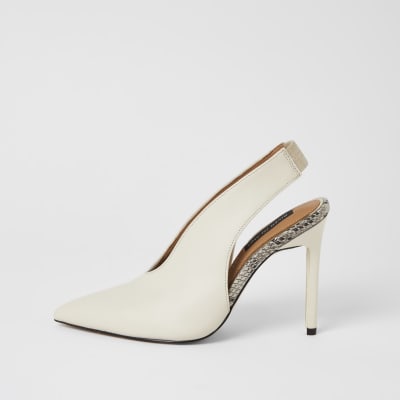 river island white pumps