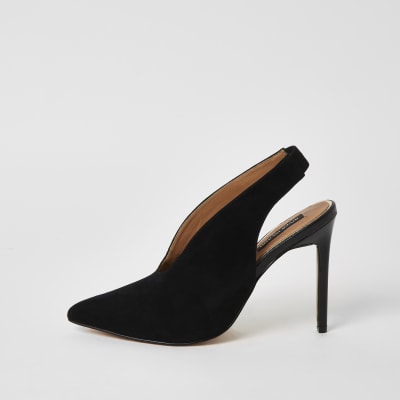 river island black court shoes