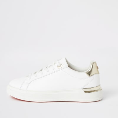 chunky white platform trainers