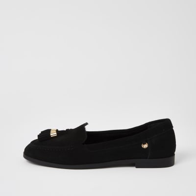 Schwarze Tasselloafer aus Wildleder