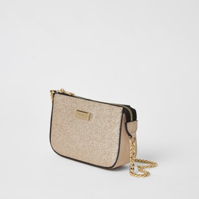 river island rose gold beach bag