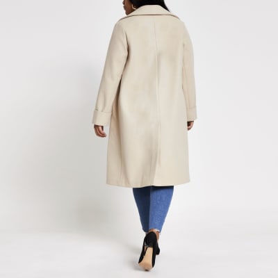 Plus stone longline single breasted coat