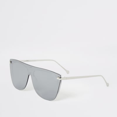 Silver visor sunglasses