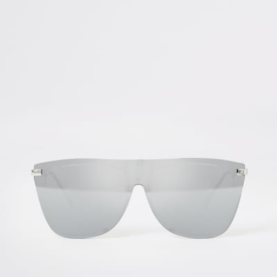 Silver visor sunglasses