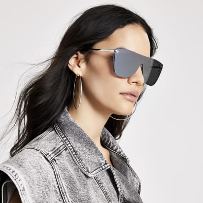 Silver visor sunglasses