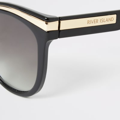 Black metal detail glam sunglasses