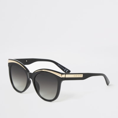Black metal detail glam sunglasses