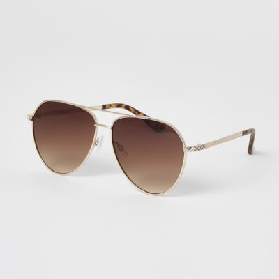 Gold aviator sunglasses